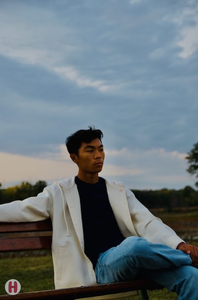 Adrian on a bench